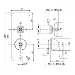 Fima Carlo Frattini Olivia Смеситель для душа, встраиваемый, с переключателем на 2/3 выхода, цвет: золото