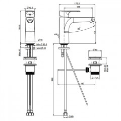 Fima Carlo Frattini Serie 22 Cмеситель для раковины, на 1 отв., с донным клапаном, цвет: чёрный матовый