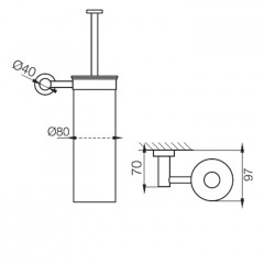 Fima Carlo Frattini Rotola Ёршик настенный, цвет: чёрный матовый