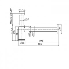 Fima Carlo Frattini Sottolavabo Сифон дизайнерский для раковины, цвет: чёрный матовый