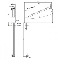 Fima Carlo Frattini Kitchen Смеситель для кухни, на 1 отв., Serie 4, цвет: хром