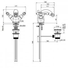 FIMA|Carlo Frattini Epoque Смеситель для биде, на 1 отверстие, с донным клапаном, цвет хром