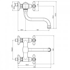 FIMA|Carlo Frattini Kitchen Смеситель (Olivia) для кухни, настенный монтаж, вращающийся излив, цвет хром