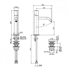 Fima Carlo Frattini So Смеситель для раковины, на 1 отв., с донным клапаном, цвет: чёрный матовый