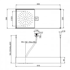 FIMA|Carlo Frattini Wellness Верхний душ Moove потолочного монтажа, в черной матовой раме, передвижной модуль подачи воды, цвет хром