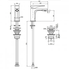 Fima Carlo Frattini Zeta Смеситель для биде, на 1 отв., с донным клапаном, цвет: чёрный матовый