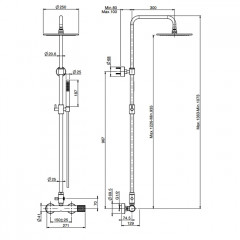 Fima Carlo Frattini Colonne doccia Душевая стойка, верхний душ 25см., со смесителем, с держателем и ручным душем, цвет: золото