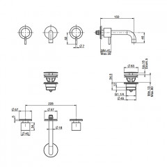 Fima Carlo Frattini Spillo Up Cмеситель для раковины, встраиваемый, излив: см., цвет: золото