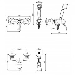 FIMA|Carlo Frattini Lamp Смеситель для душа внешнего монтажа, с душевым комплектом, цвет хром
