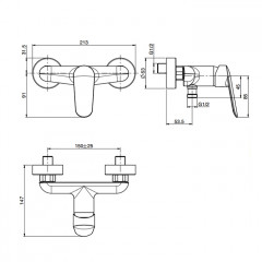 Fima Carlo Frattini Spot Смеситель для душа, настенный, без душевого комплекта, цвет: чёрный матовый