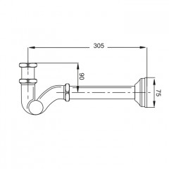 Fima Carlo Frattini Complementi Bagno Сифон для раковины, с доступом сзади, без слива, труба 24 см., S-образный, цвет: хром