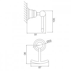 Fima Carlo Frattini Accessori Крючок двойной, подвесной, цвет: золото