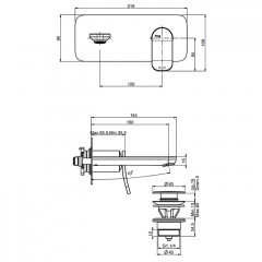Fima Carlo Frattini Flo Cмеситель для раковины, встраиваемый, излив: 15см., цвет: чёрный матовый