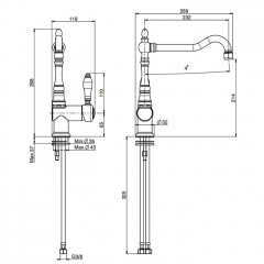 Fima Carlo Frattini Kitchen Смеситель для кухни, на 1 отв., Herend, цвет: золото