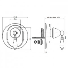 Fima Carlo Frattini Herend Смеситель для душа, встраиваемый, на 2 выхода, цвет: хром