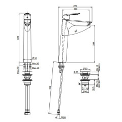 FIMA|Carlo Frattini Spot Смеситель для раковины, высота 322 мм., с донным клапаном click-clack, цвет хром