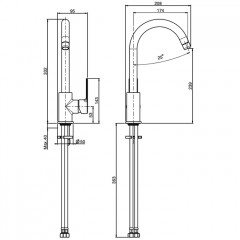 Fima Carlo Frattini Kitchen Смеситель для кухни, на 1 отв., Mast, цвет: хром