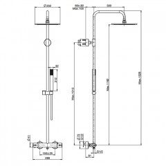 Fima Carlo Frattini Colonne doccia Душевая стойка, верхний душ 25см., с термостатическим смесителем, держателем и ручным душем, цвет: хром