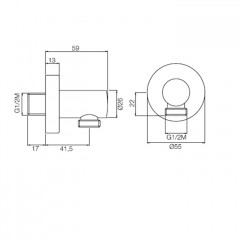 Fima Carlo Frattini Wellness Подвод воды 1/2", цвет: чёрный матовый