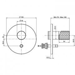 Fima Carlo Frattini Spillo Tech Смеситель для душа, встраиваемый, переключателем на 2 источника, цвет: чёрный матовый