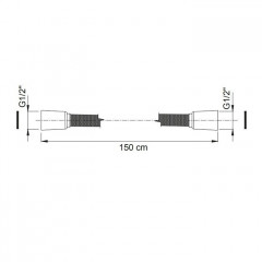 Fima Carlo Frattini WELLNESS Шланг для душа 1500 мм., цвет: чёрный матовый