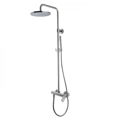 FIMA Carlo Frattini, Bathroom Flo', Душевая стойка, смеситель+ верхний душ D250мм, держатель верхнего душа, цвет хром