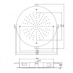 Fima Carlo Frattini Soffioni Верхний душ, 50см., потолочный, цвет: чёрный матовый