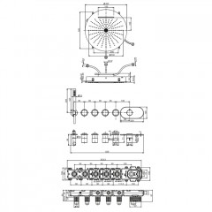 Fima Carlo Frattini Sistemi doccia Душевой к-т смеситель с верхним душем, встраиваемый, термостатический, с ручным душем, на 4 выхода, цвет: хром