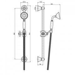 Fima Carlo Frattini Saliscendi Душевой гарнитур, с душевой штангой, держателем для ручного душа и ручным душем, цвет: золото