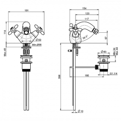FIMA|Carlo Frattini Olivia Смеситель для биде, на 1 отверстие, с донным клапаном, цвет хром
