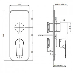 Fima Carlo Frattini Serie 22 Смеситель для душа, встраиваемый, с переключателем на 2/3 выхода, цвет: хром