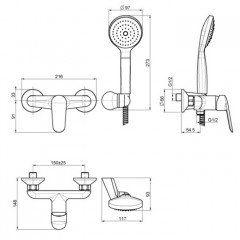 FIMA|Carlo Frattini Spot Смеситель для душа внешнего монтажа, с душевым комплектом, цвет хром