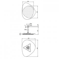 Fima Carlo Frattini Soffioni Верхний душ 49х40см., потолочный 15см., Cloud, цвет: чёрный матовый