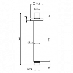 FIMA|Carlo Frattini Wellness Держатель верхнего душа 150 мм., потолочный монтаж, цвет хром