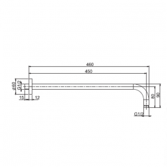 FIMA|Carlo Frattini Wellness Держатель верхнего душа 450 мм., настенный монтаж, цвет золото