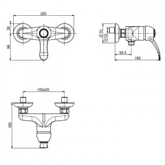 FIMA|Carlo Frattini Lamp Смеситель для душа внешнего монтажа, цвет хром