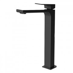 FIMA|Carlo Frattini Fit Смеситель для раковины на 1 отв, с д. клапаном click-clack, высокий, h267мм излив 160мм, цвет: черный матовый