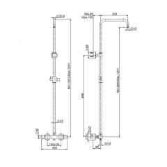 FIMA|Carlo Frattini Wellness Смеситель для душа внешнего монтажа, термостатический, с душевой стойкой, цвет хром