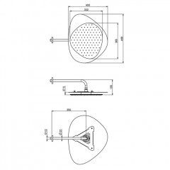 Fima Carlo Frattini Soffioni Верхний душ 49х40см., настенный, Cloud, цвет: чёрный матовый