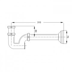 Fima Carlo Frattini Complementi Bagno Сифон для раковины, с доступом сзади, без слива, труба 24 см., цвет: хром