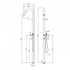 Fima Carlo Frattini Outdoor Душевая колонна с одним выходом OUTSIDE, цвет: нержавеющая сталь