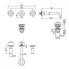 Fima Carlo Frattini So Смеситель для раковины, встраиваемый, излив: 20см., цвет: чёрный матовый