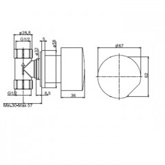 FIMA|Carlo Frattini So Запорный вентиль, без ручки, внешняя часть, цвет хром