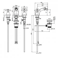 Fima Carlo Frattini Olivia Cмеситель для биде, на 3 отв., с донным клапаном, цвет: хром