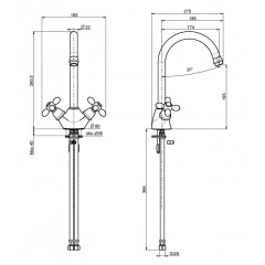FIMA|Carlo Frattini Kitchen Смеситель (Olivia) для кухни, вращающийся излив, цвет хром
