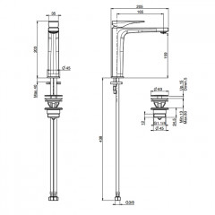 Fima Carlo Frattini Zeta Смеситель для раковины, на 1 отв., высокий, цвет: чёрный матовый