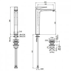 FIMA|Carlo Frattini Zeta Смеситель для раковины, высота 288 мм., с донным клапаном click-clack, цвет хром
