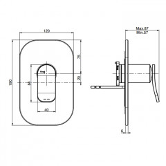 Fima Carlo Frattini Flo Смеситель для душа, встраиваемый, цвет: чёрный матовый