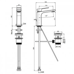 Fima Carlo Frattini Fit Смеситель для раковины, на 1 отв., высокий h: 19.5см., цвет: чёрный матовый
