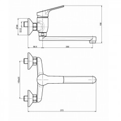 FIMA|Carlo Frattini Kitchen Смеситель (Serie 4) для кухни, настенный монтаж, вращающийся излив, цвет хром